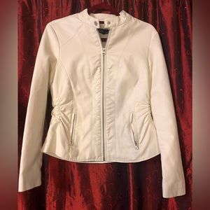 White faux leather jacket